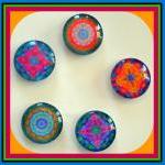 Magnet Set Of 5 - Mandalas (set 1) - 1 Inch Domed..
