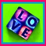 Magnet - Love - 1 Inch Glass Square -..