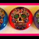 Skulls - Magnet Set Of 5 - Sugar Skulls - 1 Inch..