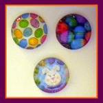 Magnets - Easter - Set Of 3 --1 Inch Domed Glass..