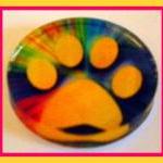 Magnet - Pawprint - Dog, Cat - 2-inch Glass Circle