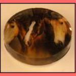 Magnet - 3 Horses Magnet - 2-inch Glass Circle