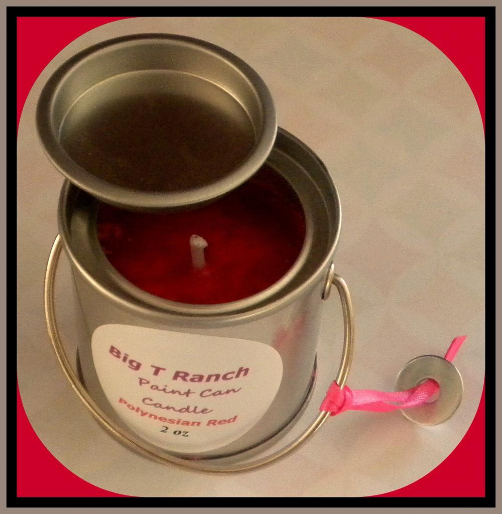 Soy Candle - Paint Can - Polynesian Red Scented - 2 Oz