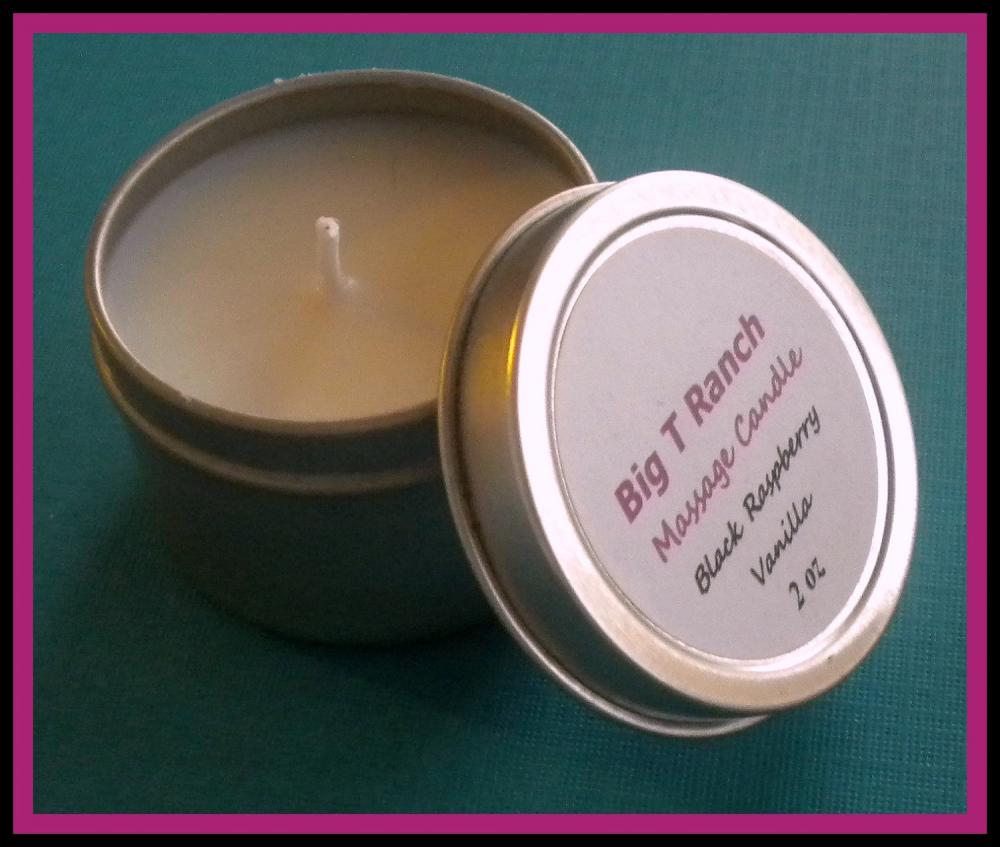 Candle - - Mini Black Raspberry Vanilla Soy Massage Candle - 2 Oz