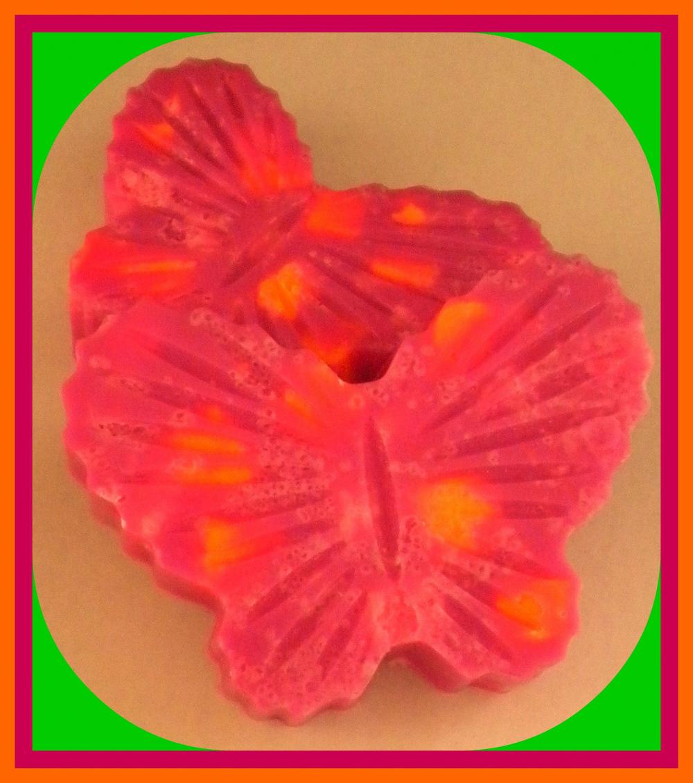 Soap - Butterfly Citrus Exfoliating Goat Milk Soap - Made With Dead Sea Salt - Pink Grapefruit And Sweet Orange Scented