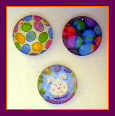 Magnets - Easter - Set Of 3 --1 Inch Domed Glass Circles