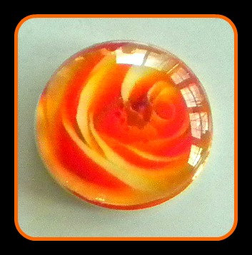 Magnet - Orange Rose - Meaning "desire" - 1 Inch Glass Circle - Valentine's Day